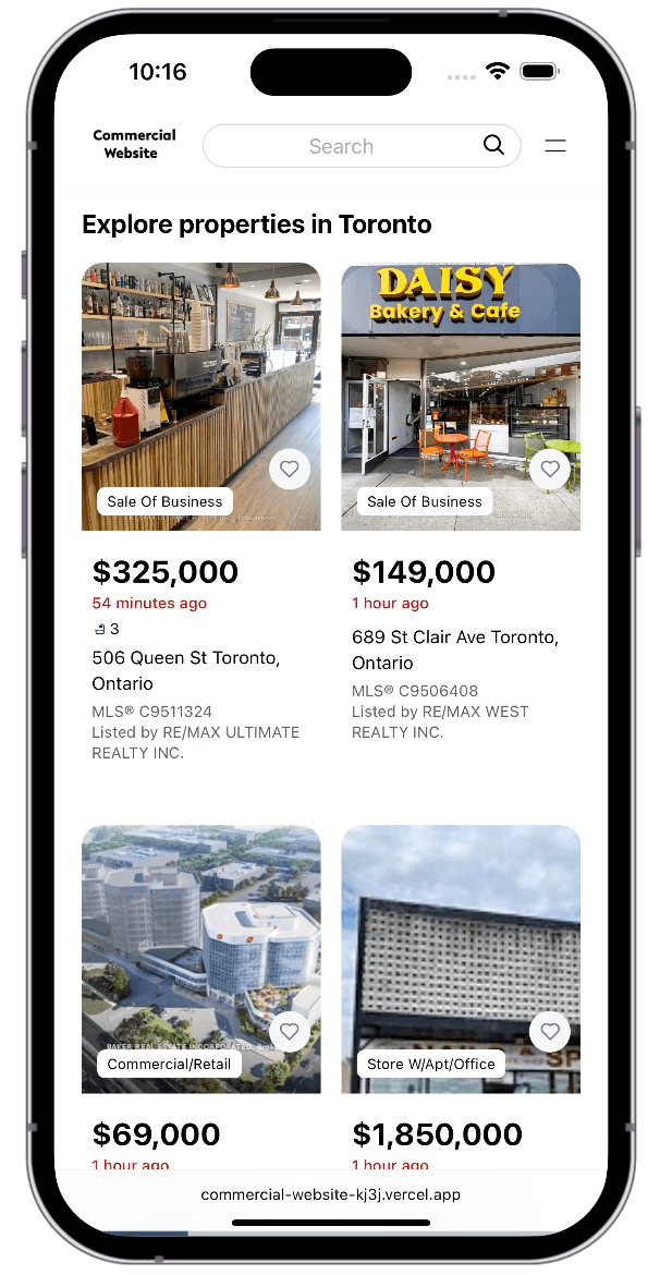Mobile app screenshot